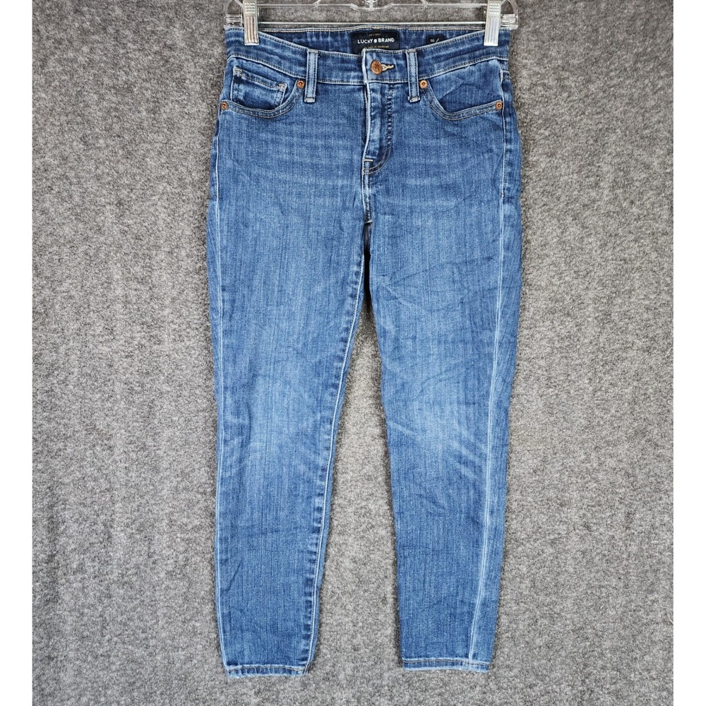 Lucky Brand Jeans Womens 00/24 Ava Crop Blue Mid Rise Stretch Denim EUC
